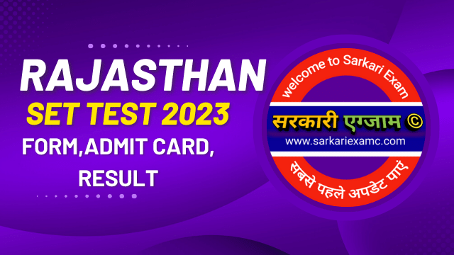 Rajasthan State Eligibility Test SET 2023 Apply Online Form | Syllabus Download